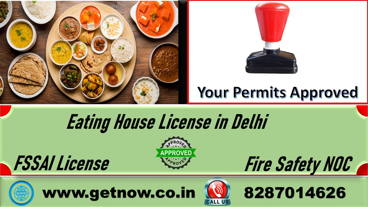 Apply eating house license in Delhi